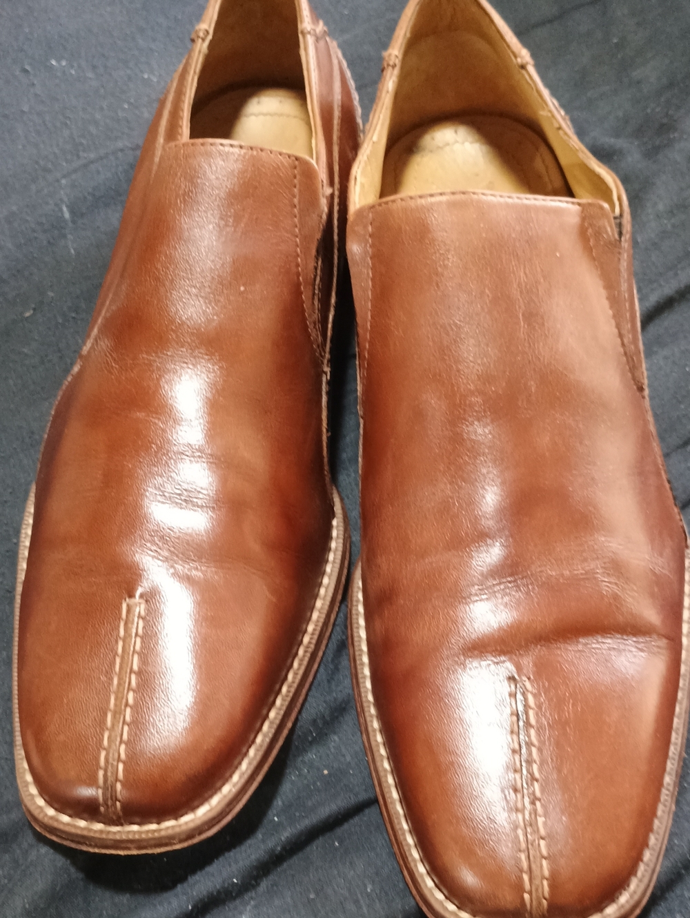 Men's Brown Leather Slip-On Dress Shoes (247) 10.5 M